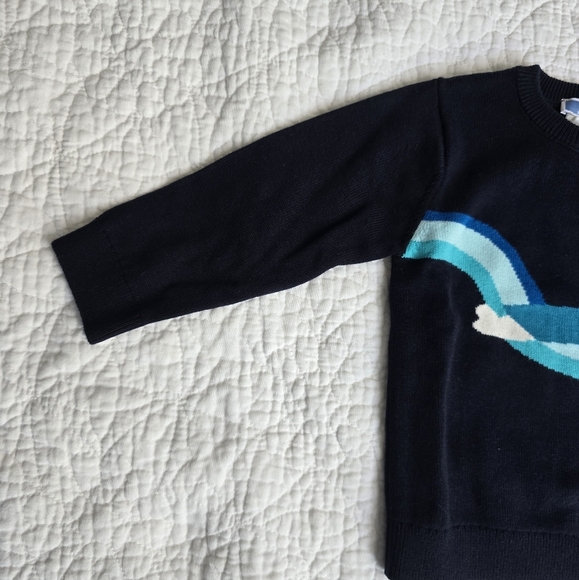 Jacadi Paris 12 Months Navy Blue Color Block Dog Sweater Jumper - Picture 6 of 11